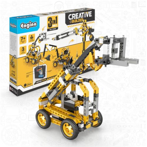 ENGINO - CREATIVE BUILDER TALL CRANE MACHINERY MOTORIZED SET