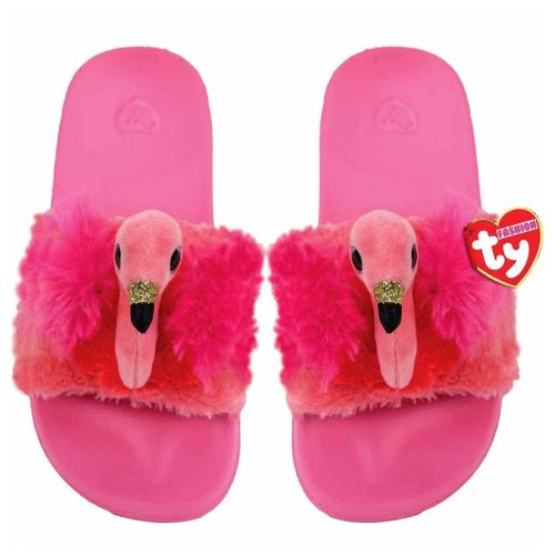 TY - FASHION GILDA FLAMINGO SLIPPER SLIDES, MEDIUM