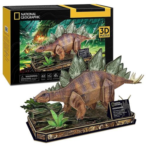 CUBICFUN - NATIONAL GEOGRAPHIC 3D PUZZLE DINO STEGOSAURUS, 62 PIECES