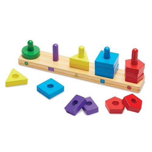 MELISSA & DOUG - STACK AND SORT BOARD, 15 PIECES