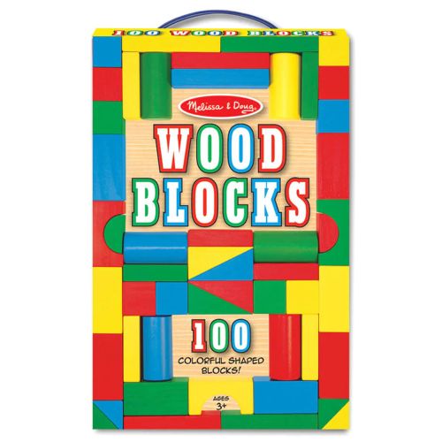 MELISSA & DOUG - WOODEN BLOCKS SET, 100 PIECES