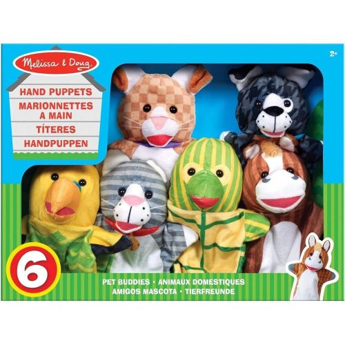 MELISSA & DOUG - PET BUDDIES HAND PUPPETS SET, 6 PIECES