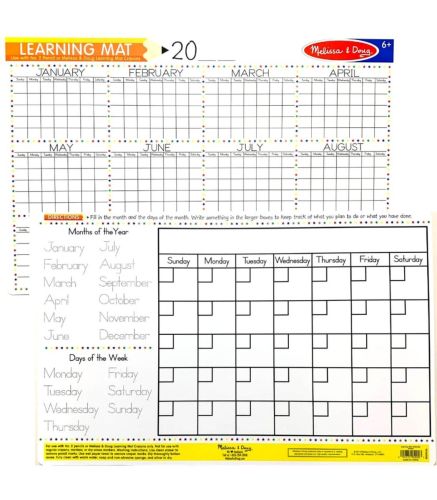 MELISSA & DOUG - CALENDAR WRITE-A-MAT (BUNDLE OF 6)