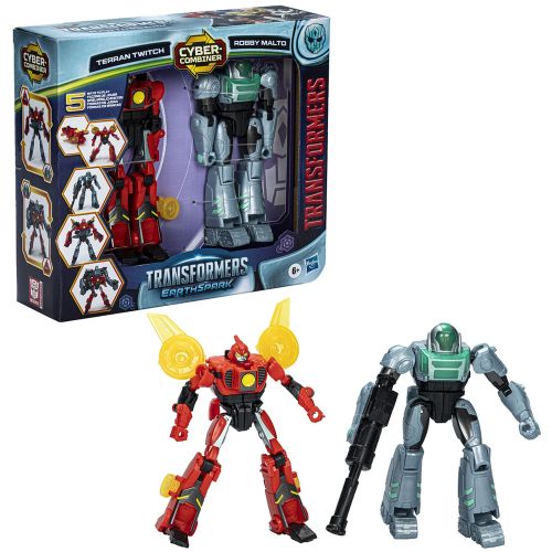 TRANSFORMERS EARTHSPARK CYBER COMBINER TERRAN TWITCH AND ROBBY MALTO