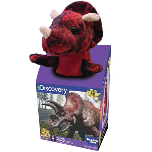 PRIME 3D DISCOVERY - TRICERATOPS 48PC PUZZLE WITH PLUSH