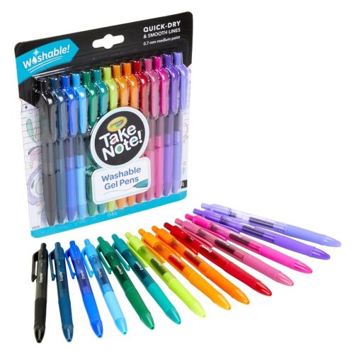 CRAYOLA - TAKE NOTE WASHABLE GEL PENS, 14 COUNT 