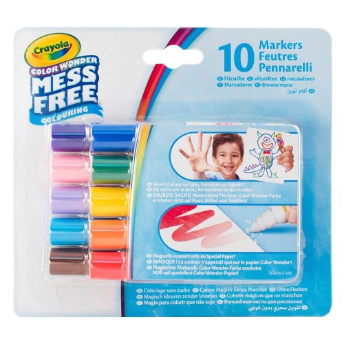 CRAYOLA - COLOR WONDER MESS FREE MINI MARKERS, 10 COUNT