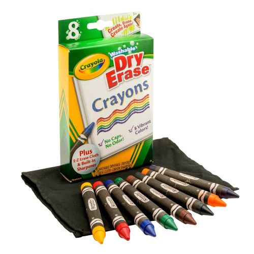 CRAYOLA - MULTI WASHABLE DRY ERASE CRAYONS, 8 COUNT