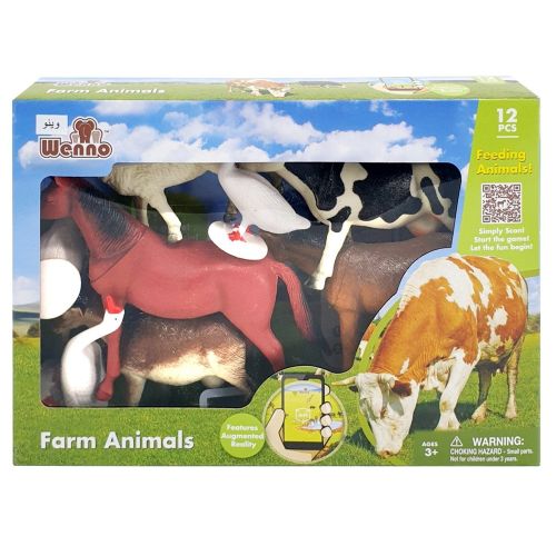 WENNO - FARM ANIMALS PLAYSET, 12 PIECES