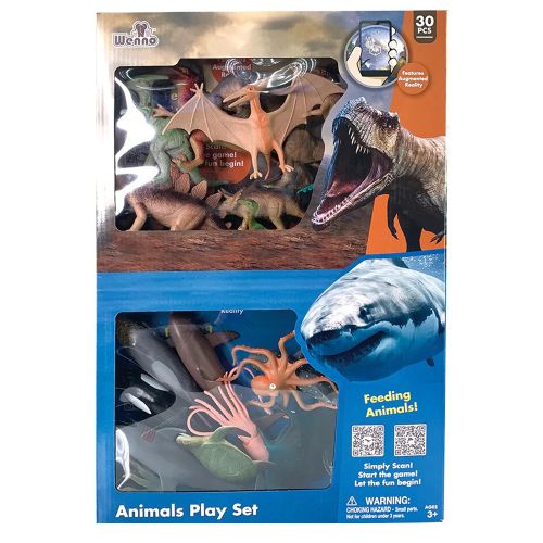 WENNO - DINOSAUR AND OCEAN ANIMAL PLAYSET, 30 PIECES