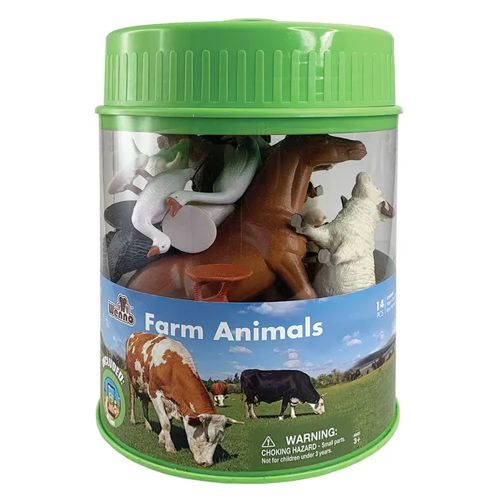 WENNO - FARM ANIMALS PLAYSET, 14 PIECES